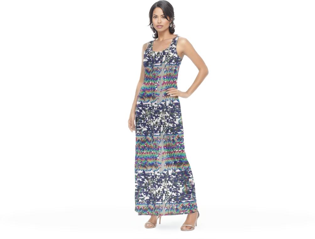 multi-colored - Fractured Vest Dress for Women - womens dress at TFC&H Co.