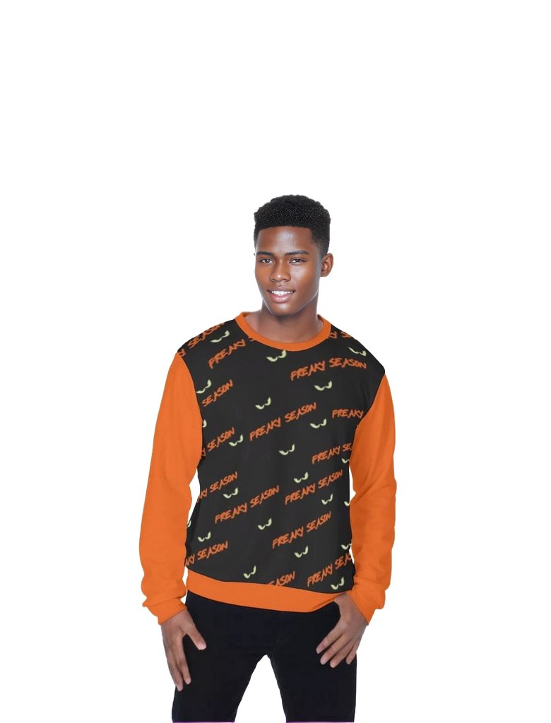orange Freaky Season Men's Thicken Sweatshirt - men's sweatshirt at TFC&H Co.