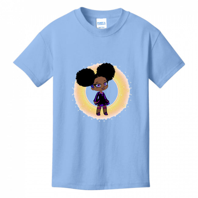 Kids T-Shirts Light-Blue - Fro-Puff 2 Kid's T-Shirt - Ships from The US - Kids t-shirt at TFC&H Co.