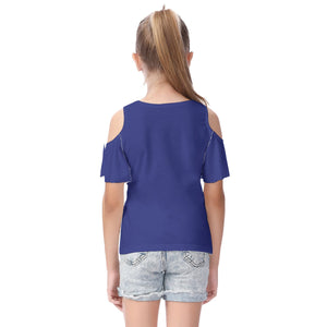 - Fro-Puff Girl's Cold Shoulder T-shirt With Ruffle Sleeves - girls top at TFC&H Co.