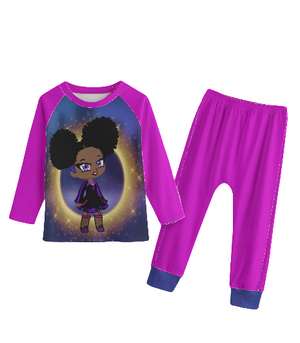 Fro-Puff Kid's Knitted Fleece Set - girl's top & pants set at TFC&H Co.