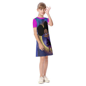 - Fro-Puff Girl's Short Sleeve Dress - girls dress at TFC&H Co.