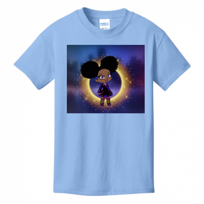 KIDS T-SHIRTS LIGHT-BLUE - Fro-Puff Kid's T-shirts - Ships from The US - Kids t-shirt at TFC&H Co.
