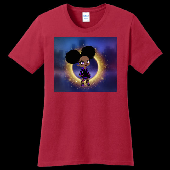 WOMENS T-SHIRT RED - Fro-Puff Women's & Teen's T-shirt - Ships from The US - womens t-shirt at TFC&H Co.