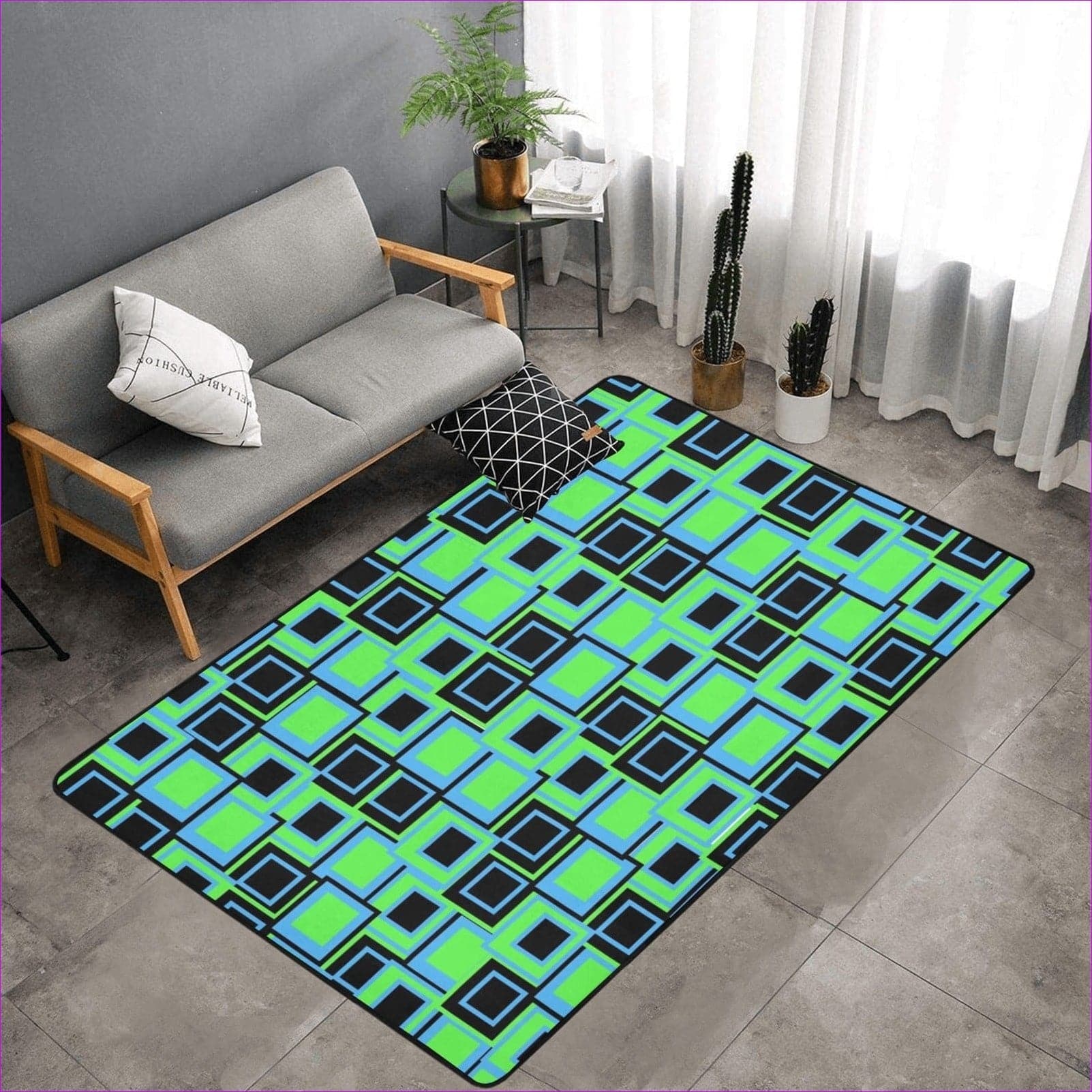 Funky² Area Rug with Black Binding 7'x5' - Area Rugs at TFC&H Co.