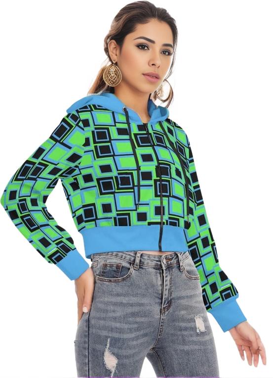 - Funky² Womens Crop Top Hoodie With Zipper Closure - womens cropped jacket at TFC&H Co.