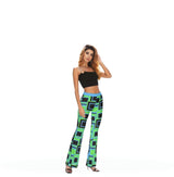 Green - Funky² Womens Skinny Flare Pants - womens skinny flare pants at TFC&H Co.