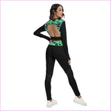 Black - Funky² Womens Sport Set With Backless Top And Leggings - womens top & leggings set at TFC&H Co.