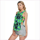 Green - Funky² Womens Waist Hollow Yoga Vest - womens tank top at TFC&H Co.