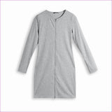 Grey - Gemini Womens Zipper Front Dress - womens dress at TFC&H Co.