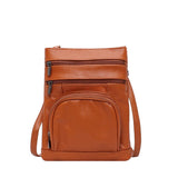 Light Brown Genuine Leather Crossbody Bag - handbags at TFC&H Co.