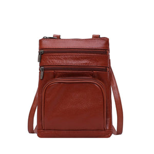 Dark brown Genuine Leather Crossbody Bag - handbags at TFC&H Co.
