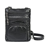 Black - Genuine Leather Crossbody Bag - handbags at TFC&H Co.