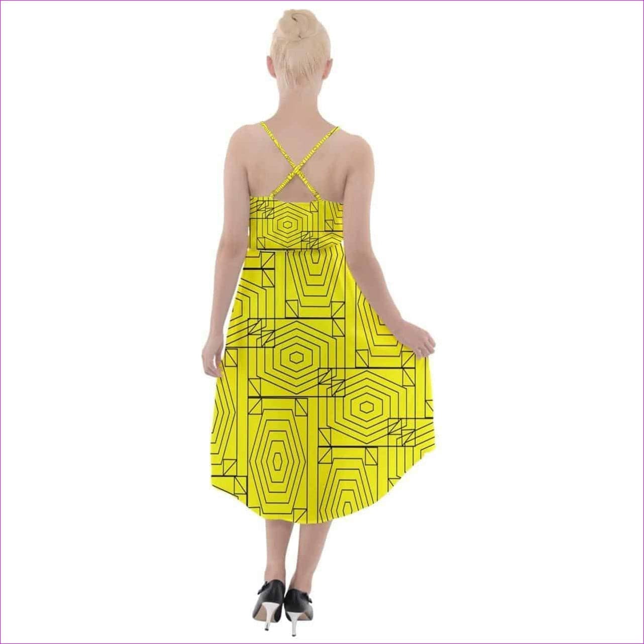 Yellow Geode High-Low Halter Chiffon Dress - 6 colors - women's dress at TFC&H Co.