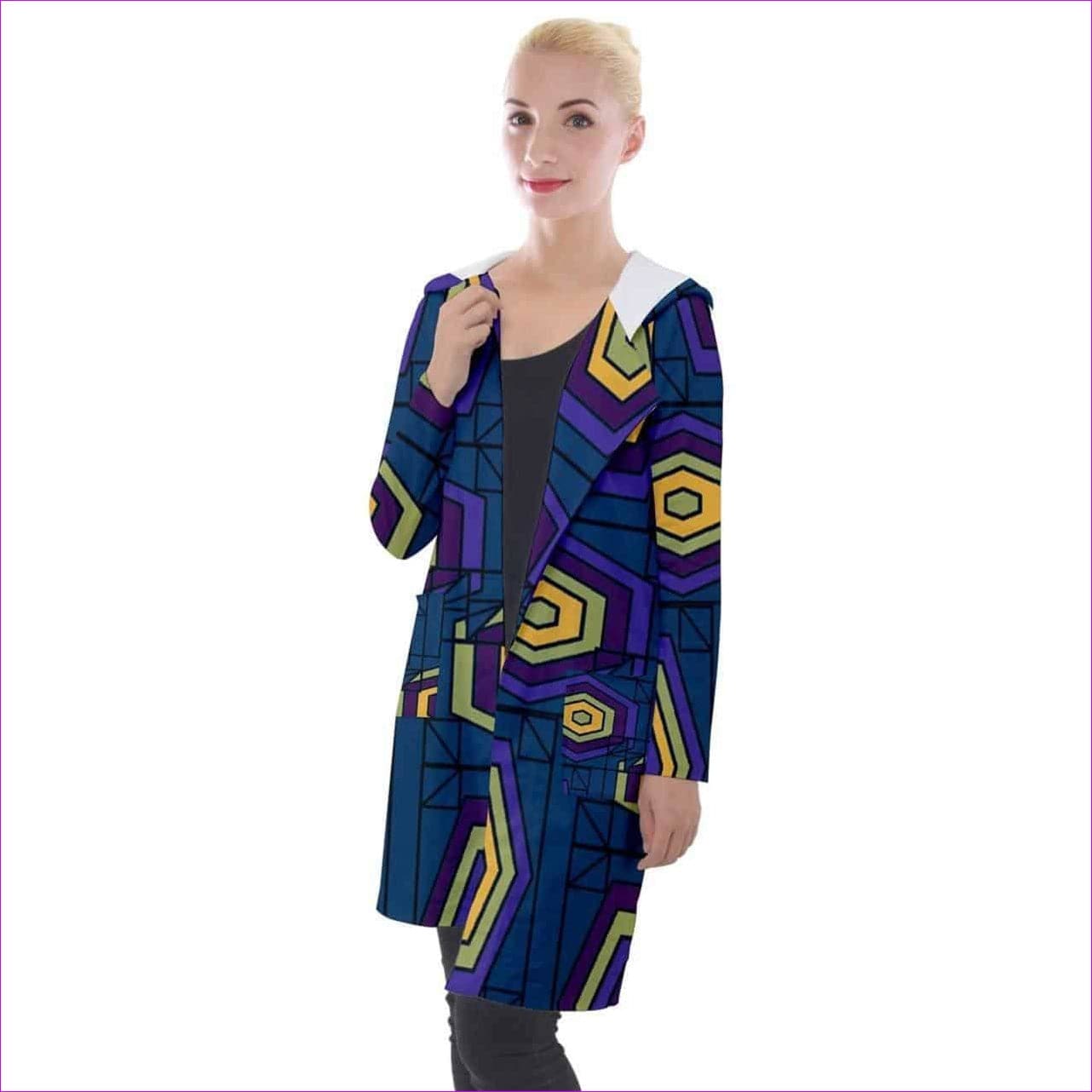 blue Geode in Color Hooded Pocket Cardigan- 2 colors - women's cardigan at TFC&H Co.
