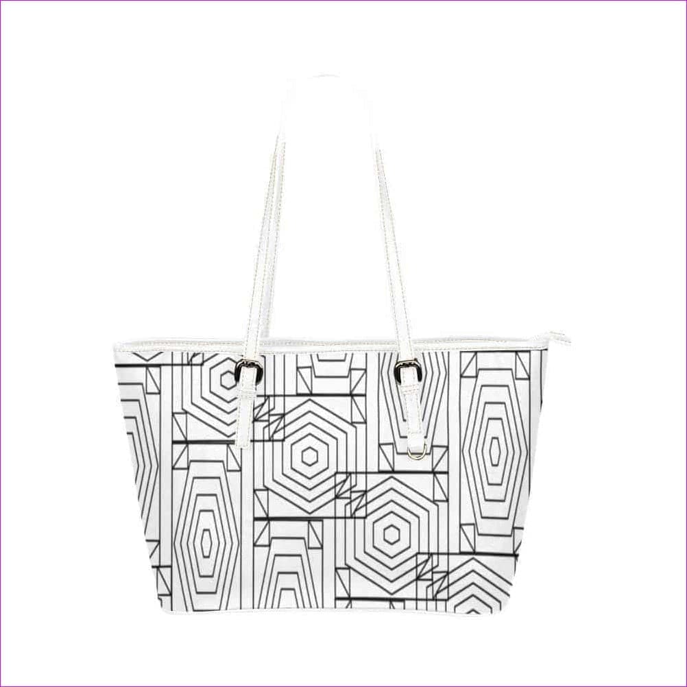 One Size Geode bag - white Leather Tote Bag (Model 1651) (Big) Geode Leather Tote - 4 colors - handbag at TFC&H Co.