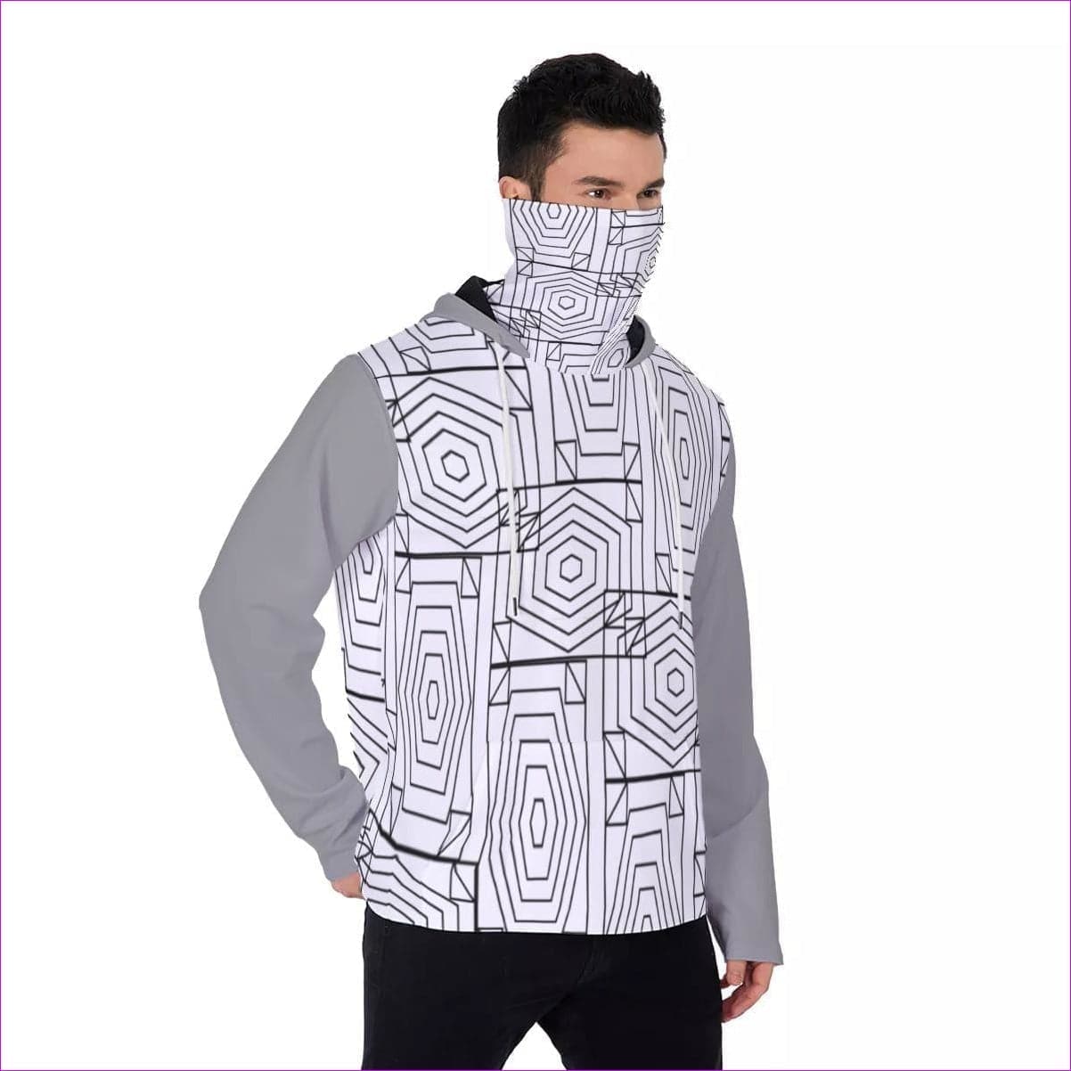 Geode Men's Fur Lined Pullover Hoodie With Mask - men's hoodie at TFC&H Co.