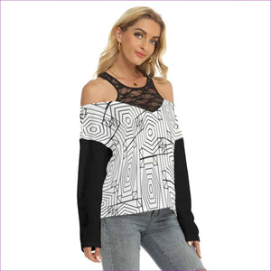 - Geode Womens Lace Mesh Off Shoulder Blouse - womens blouse at TFC&H Co.