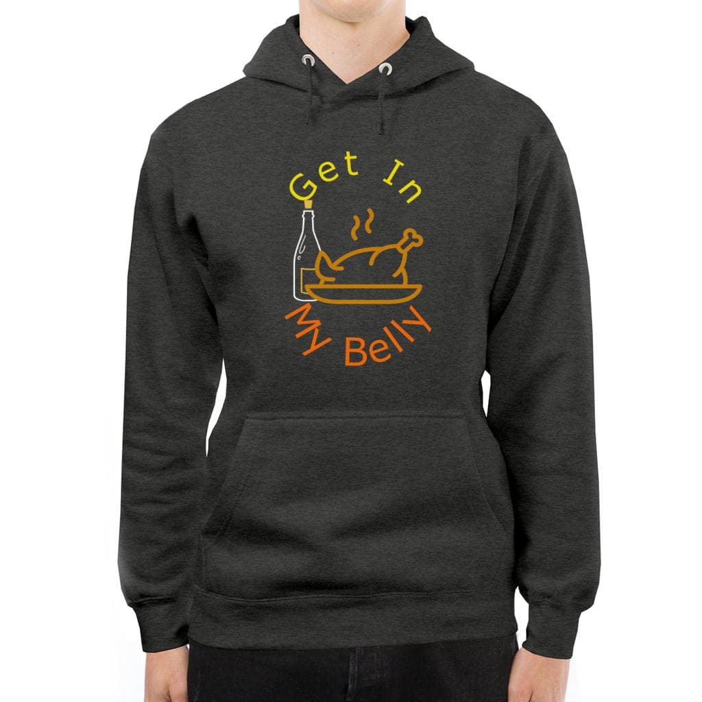 Charcoal Heather - Get in My Belly Thanksgiving Unisex Premium Pullover Hoodie - unisex hoodies at TFC&H Co.