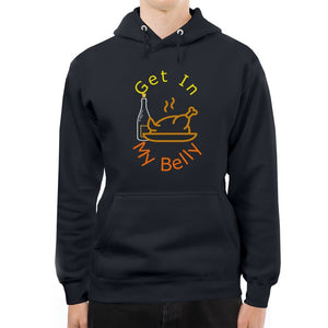 Navy Blue - Get in My Belly Thanksgiving Unisex Premium Pullover Hoodie - unisex hoodies at TFC&H Co.