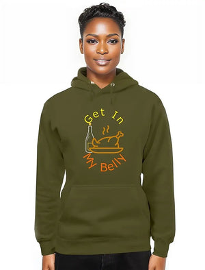 Army Green - Get in My Belly Thanksgiving Unisex Premium Pullover Hoodie - unisex hoodies at TFC&H Co.