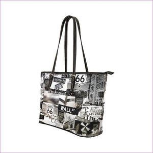 One Size Greyed Streets Leather Tote - handbags at TFC&H Co.