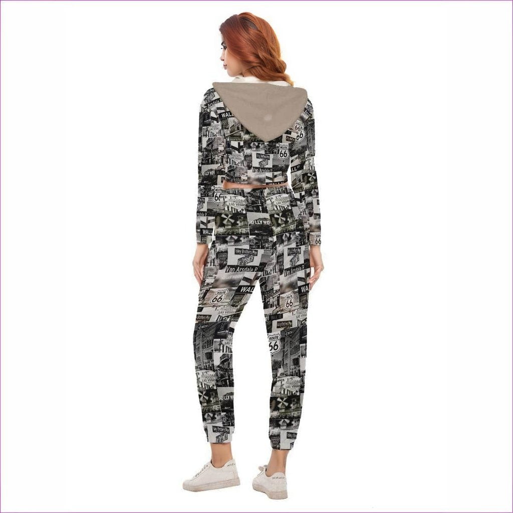 - Greyed Streets Womens Crop Hoodie Sports Set - Womens top & pants set at TFC&H Co.