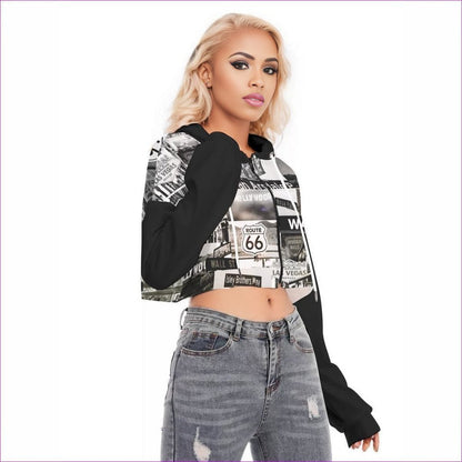 Greyed Streets Womens Cropped Hoodie With Zipper Closure - Women's Hoodie at TFC&H Co.