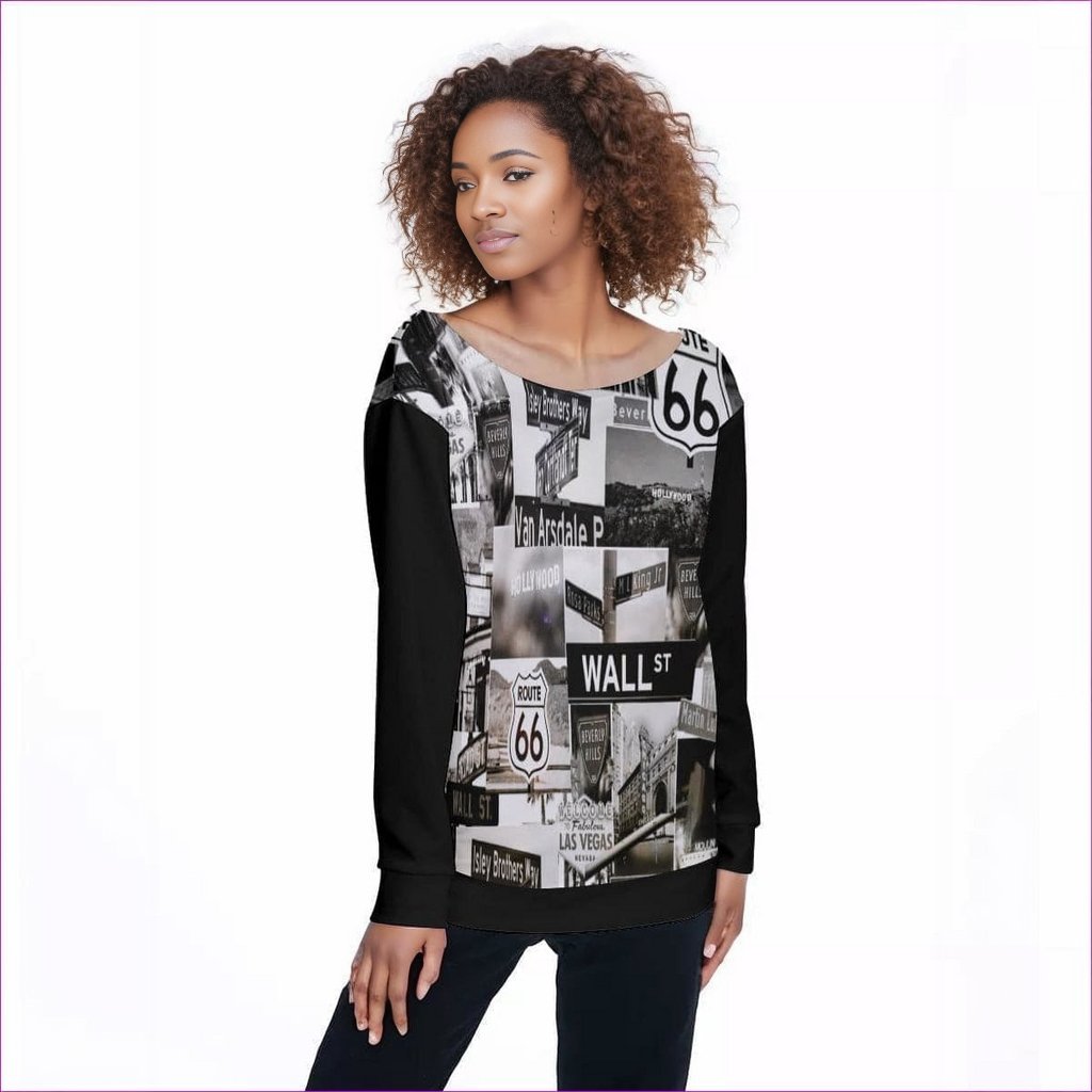 - Greyed Streets Womens Off-Shoulder Sweatshirt - womens sweatshirt at TFC&H Co.