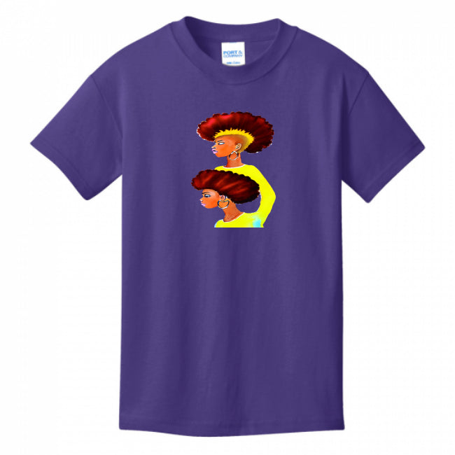 Kids T-Shirts Purple - Grunge Fro Kids T-Shirt - kids t-shirt at TFC&H Co.