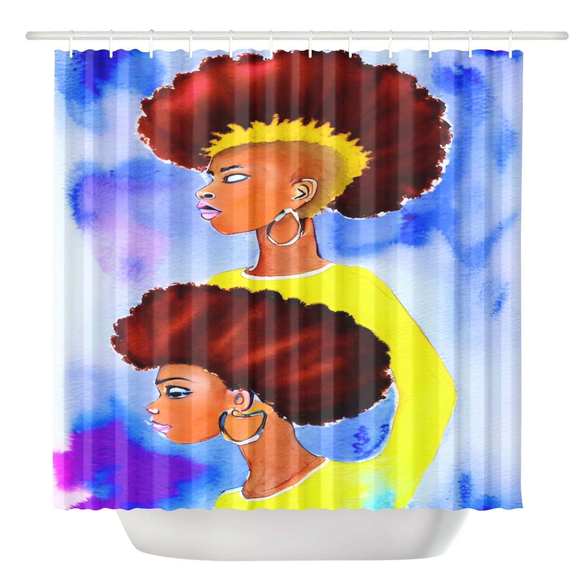 Grunge Fro Shower Curtain - shower curtain at TFC&H Co.