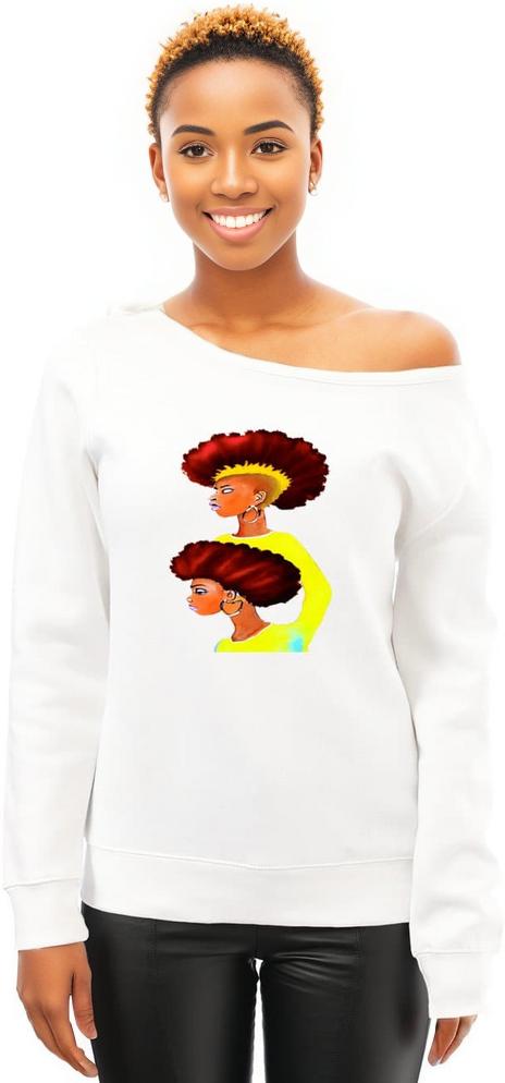 - Grunge Fro Women's Off Shoulder Sweatshirt - 2 colors - womens sweatshirt at TFC&H Co.
