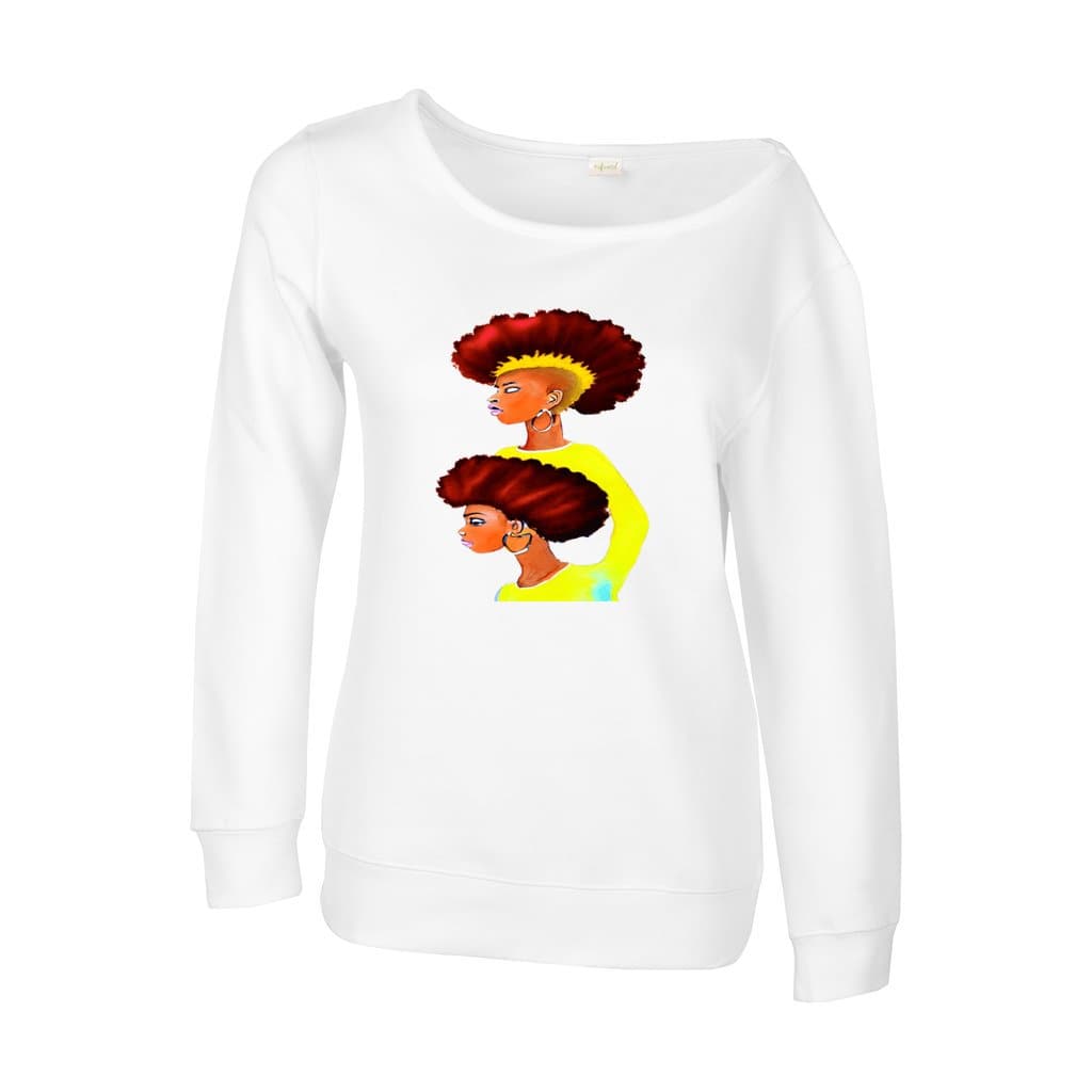 White - Grunge Fro Women's Off Shoulder Sweatshirt - 2 colors - womens sweatshirt at TFC&H Co.
