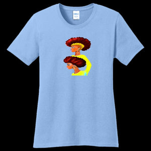 Womens T-Shirt Light-Blue - Grunge Fro Women's T-Shirt - womens t-shirt at TFC&H Co.
