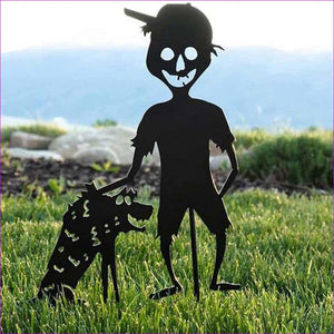 Zombie Boy with Dog L - Halloween Yard Decor - Halloween Decoration at TFC&H Co.