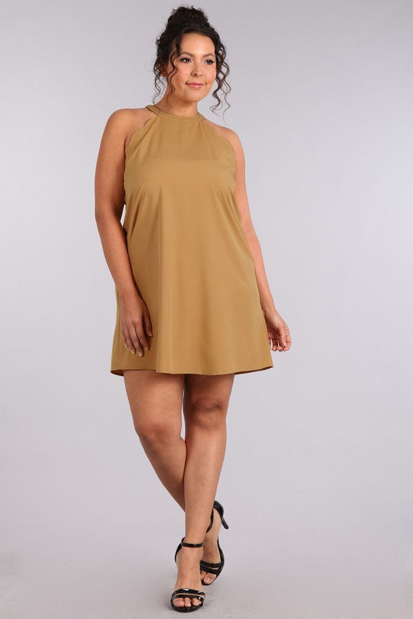 - Halter Short Dress Voluptuous (+) Plus Size - Ships from The US - womens dress at TFC&H Co.