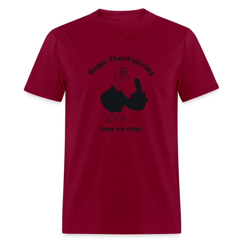 burgundy - Happy Thanksgiving Unisex Classic T-Shirt - Unisex Classic T-Shirt | Fruit of the Loom 3930 at TFC&H Co.