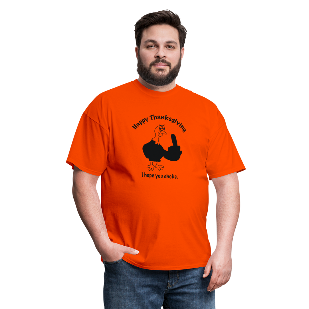 orange - Happy Thanksgiving Unisex Classic T-Shirt - Unisex Classic T-Shirt | Fruit of the Loom 3930 at TFC&H Co.