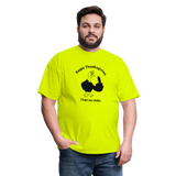 safety green - Happy Thanksgiving Unisex Classic T-Shirt - Unisex Classic T-Shirt | Fruit of the Loom 3930 at TFC&H Co.