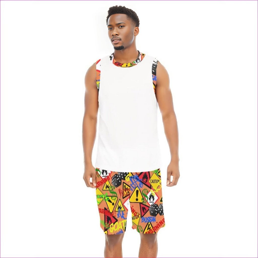 Hazard Men's Basketball Suit - men's tank top & short set at TFC&H Co.