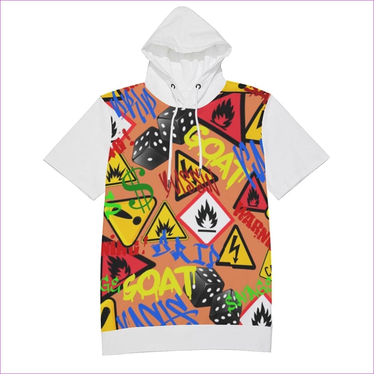 Hazard Men's Short Sleeve Hoodie T-Shirt | 100% Cotton - men's t-shirt at TFC&H Co.