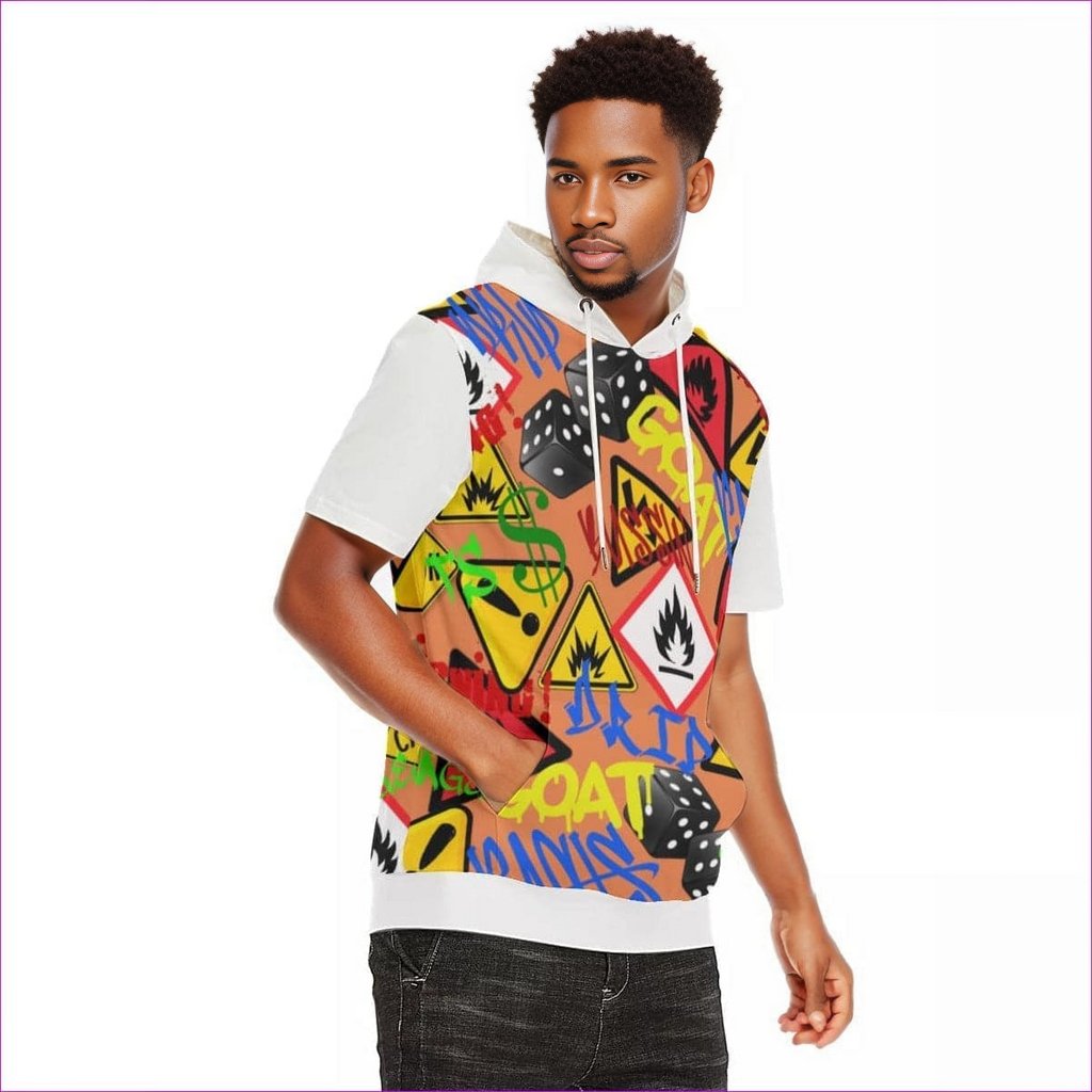 Hazard Men's Short Sleeve Hoodie T-Shirt | 100% Cotton - men's t-shirt at TFC&H Co.