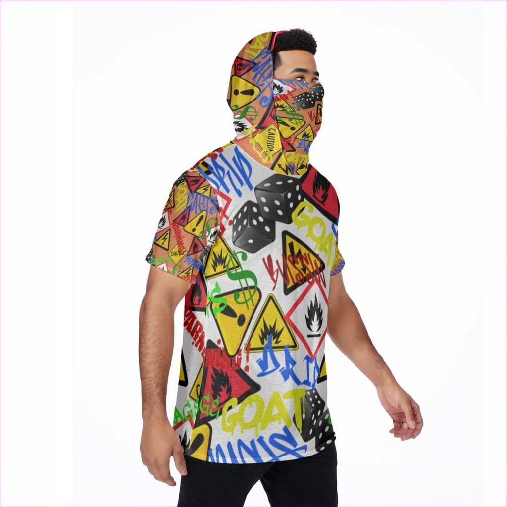 - Hazard Men's T-Shirt With Mask - mens t-shirt with hood & face mask at TFC&H Co.