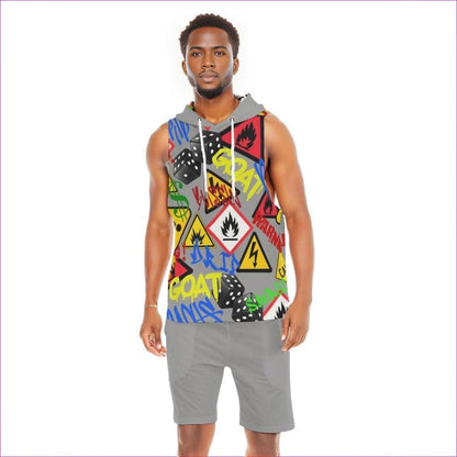 Gray Hazard Men's Tank Top And Shorts Set - men's short set at TFC&H Co.