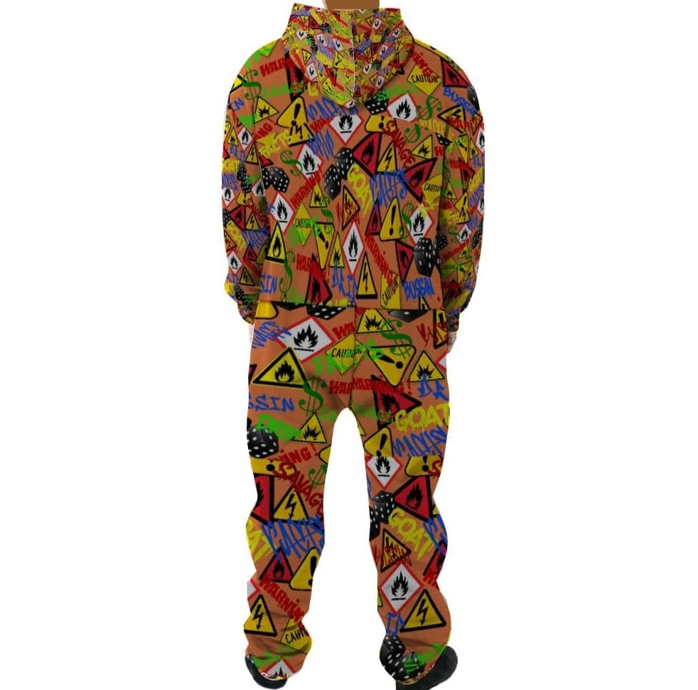 Hazard One Piece Hoodie Zipper Jumpsuit - unisex jumpsuit at TFC&H Co.