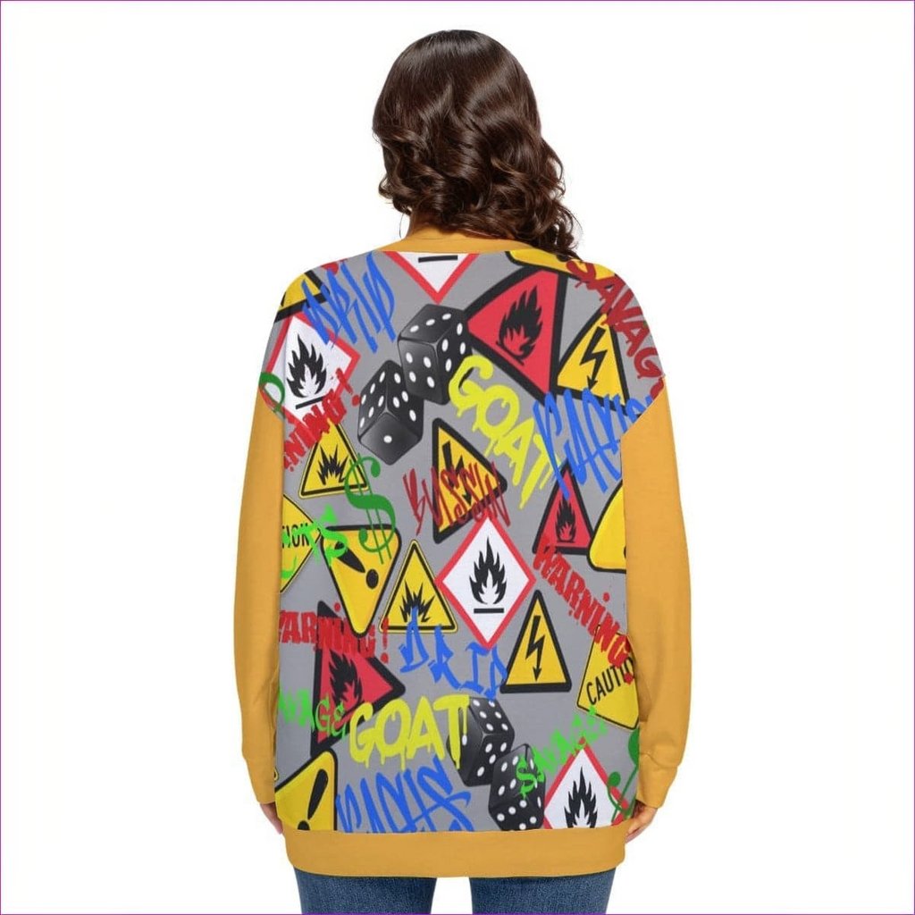 - Hazard Women’s O-neck Drop-shoulder Sweatshirt With Long Sleeve Voluptuous (+) Plus Size - womens sweatshirt at TFC&H Co.