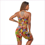 Orange - Hazard Womens Breast Wrap Shorts Set - womens tube top & short set at TFC&H Co.