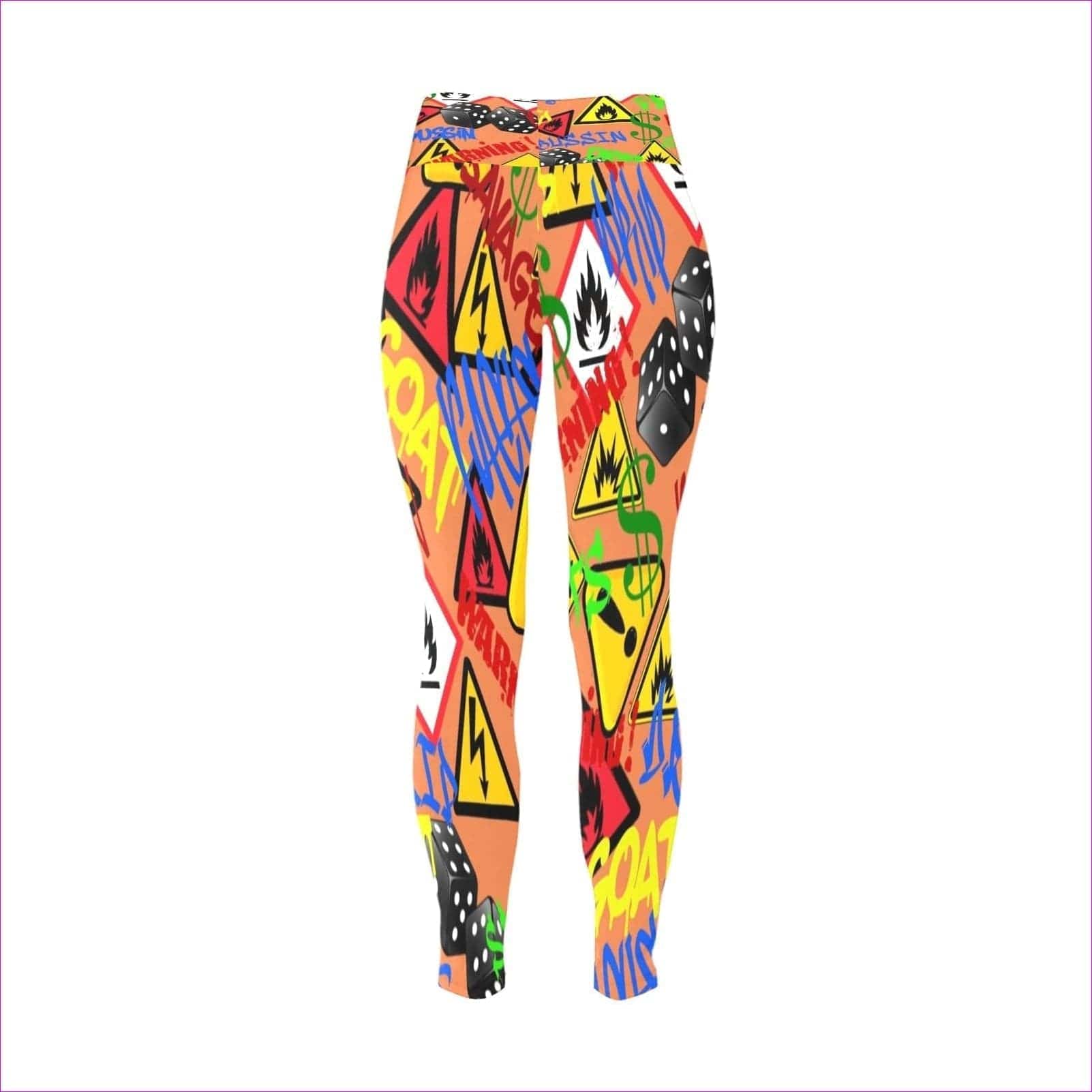 Orange Hazard Womens High Waist Leggings Voluptuous (+) Plus Size - women's leggings at TFC&H Co.