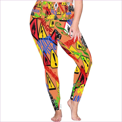 Hazard Womens High Waist Leggings Voluptuous (+) Plus Size - women's leggings at TFC&H Co.