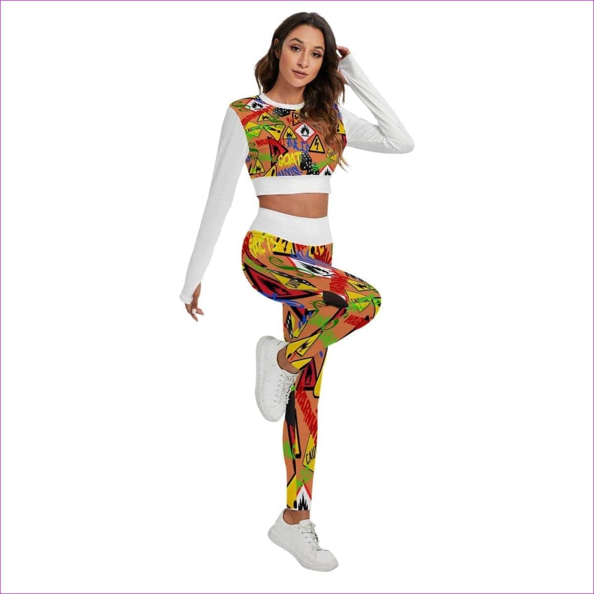 - Hazard Womens Sport Set With Backless Top And Leggings - womens top & leggings set at TFC&H Co.